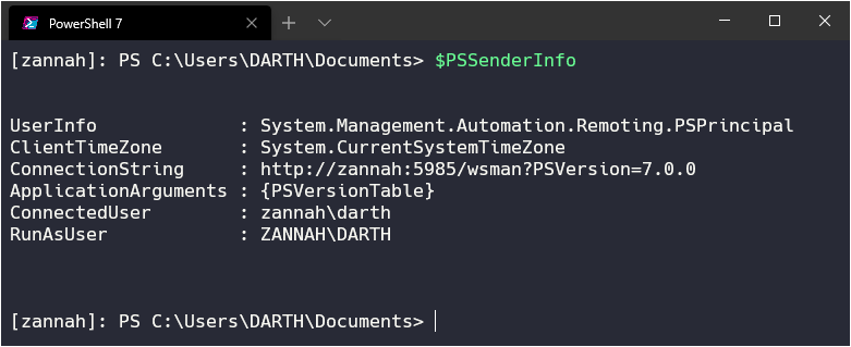 Example output from my lab