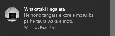 Example Toast in Māori